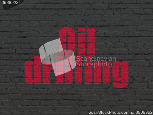 Image of Manufacuring concept: Oil Drilling on wall background