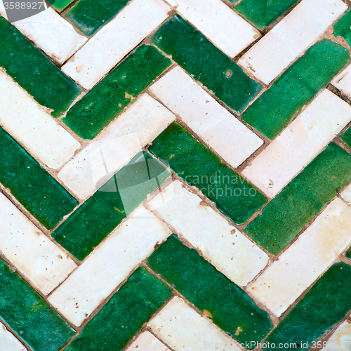 Image of line in morocco africa old tile and colorated floor ceramic abst