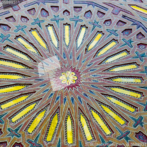 Image of line in morocco africa old tile and colorated floor ceramic abst