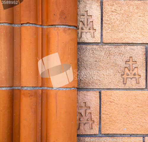 Image of italy old church wall  brick  