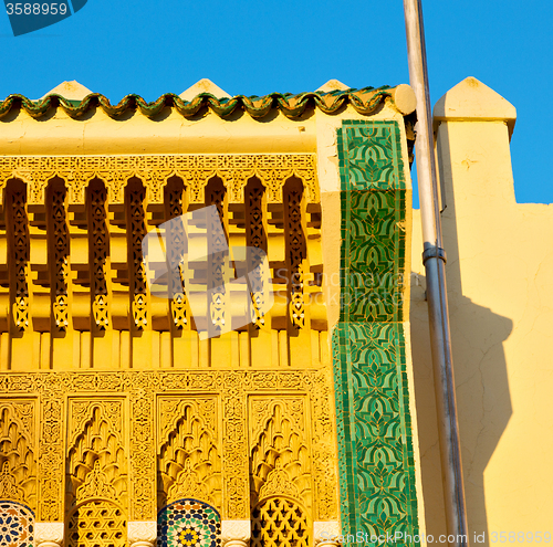 Image of line in morocco africa old tile and colorated floor ceramic abst