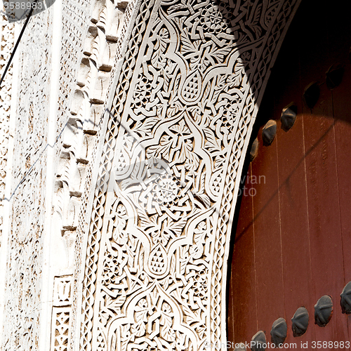 Image of line in morocco africa old tile and colorated floor ceramic abst