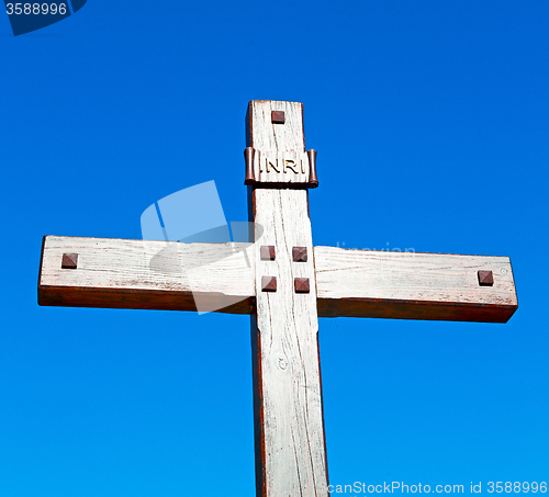 Image of  catholic     abstract sacred  cross in italy europe and the sky