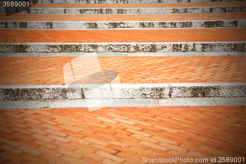 Image of step   brick in  italy old wall and texture material the backgro