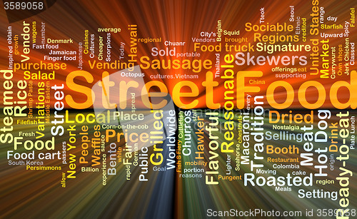 Image of Street food background concept glowing