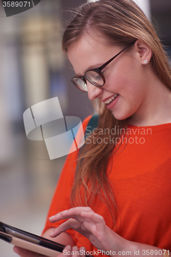 Image of student girl with tablet computer