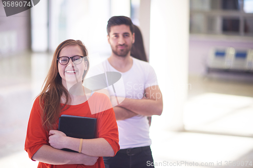 Image of students couple standing together