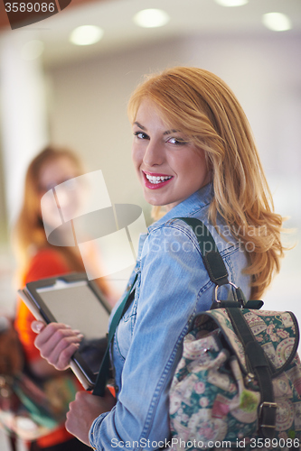 Image of student girl with tablet computer
