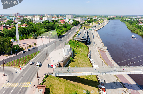 Image of View on historical center of Tyumen. Russia