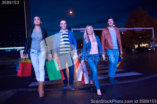 Image of Group Of Friends Enjoying Shopping