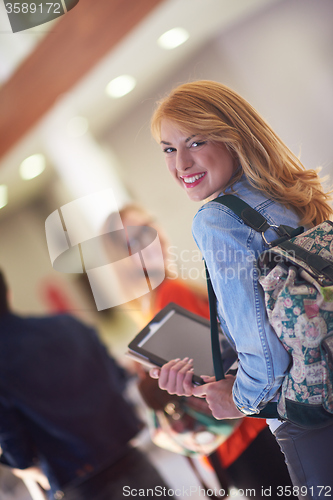 Image of student girl with tablet computer