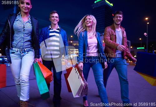 Image of Group Of Friends Enjoying Shopping