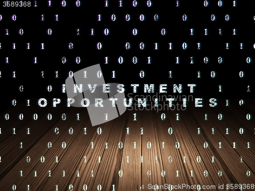 Image of Finance concept: Investment Opportunities in grunge dark room