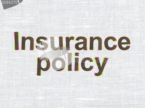 Image of Insurance concept: Insurance Policy on fabric texture background