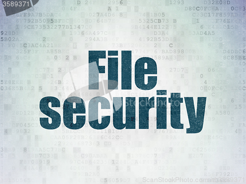 Image of Security concept: File Security on Digital Paper background