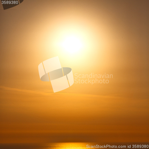 Image of in santorini    greece sunset and the sky mediterranean red sea