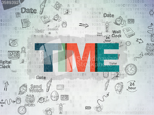 Image of Timeline concept: Time on Digital Paper background