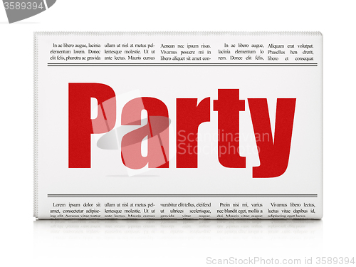 Image of Entertainment, concept: newspaper headline Party