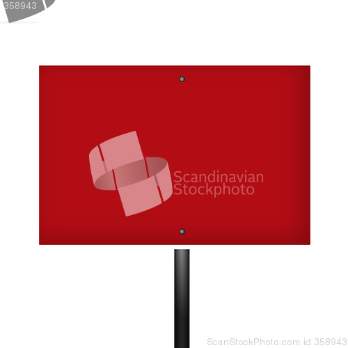 Image of Blank Red White Warning Sign