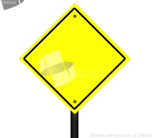 Image of Isolated Blank Yellow Graphic Street Sign