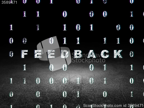 Image of Finance concept: Feedback in grunge dark room