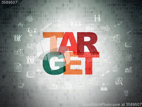 Image of Business concept: Target on Digital Paper background