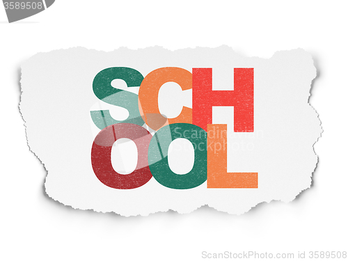 Image of Studying concept: School on Torn Paper background