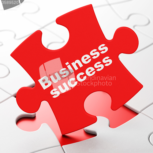 Image of Business concept: Business Success on puzzle background