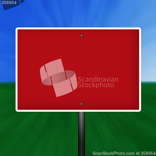 Image of Blank Red White Warning Sign