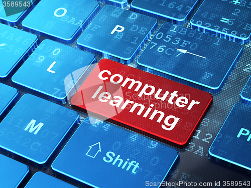 Image of Learning concept: Computer Learning on computer keyboard background