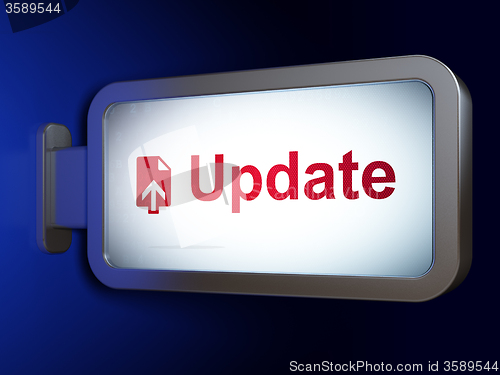 Image of Web design concept: Update and Upload on billboard background