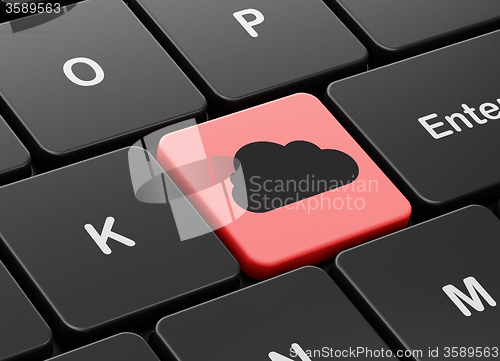 Image of Cloud computing concept: Cloud on computer keyboard background
