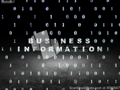 Image of Business concept: Business Information in grunge dark room