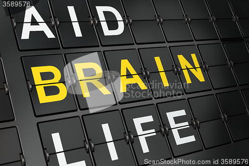 Image of Health concept: Brain on airport board background