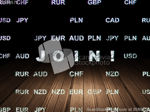 Image of Business concept: Join! in grunge dark room