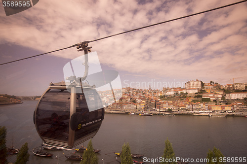 Image of EUROPE PORTUGAL PORTO CABLE CAR DOURO RIVER