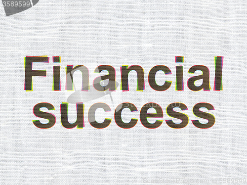 Image of Currency concept: Financial Success on fabric texture background