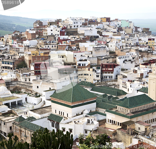 Image of constructions from high in the       village    morocco africa f