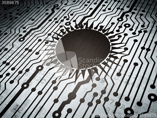 Image of Tourism concept: circuit board with Sun