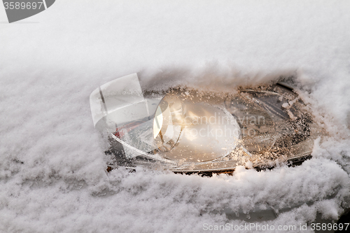 Image of Snowy car