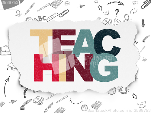 Image of Education concept: Teaching on Torn Paper background