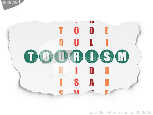Image of Tourism concept: Tourism in Crossword Puzzle