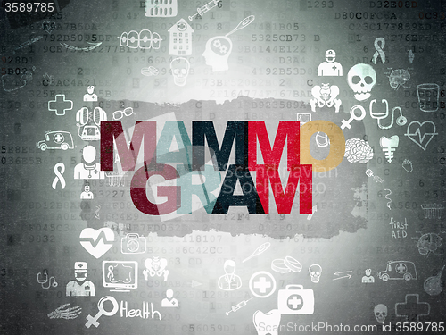 Image of Health concept: Mammogram on Digital Paper background