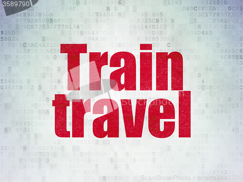 Image of Travel concept: Train Travel on Digital Paper background