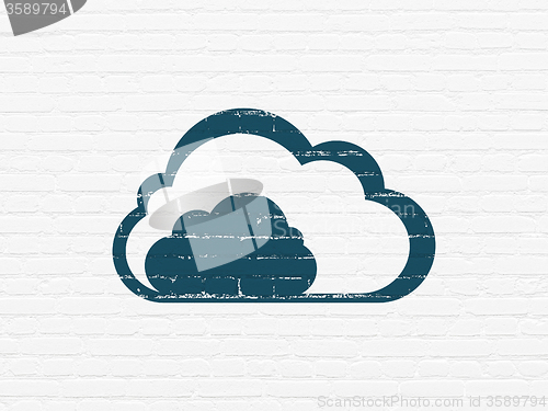 Image of Cloud technology concept: Cloud on wall background