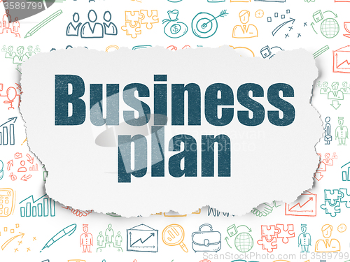 Image of Business concept: Business Plan on Torn Paper background