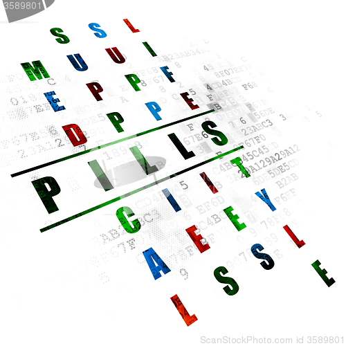 Image of Healthcare concept: Pills in Crossword Puzzle
