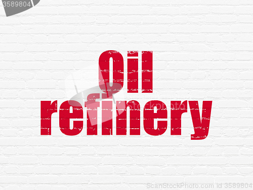 Image of Industry concept: Oil Refinery on wall background