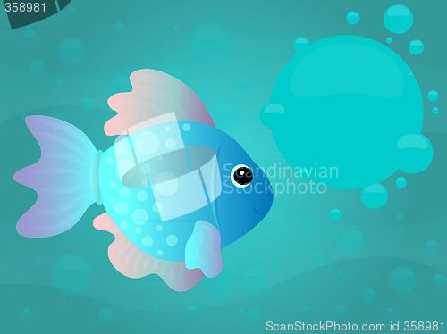 Image of Cartoon Fish Underwater