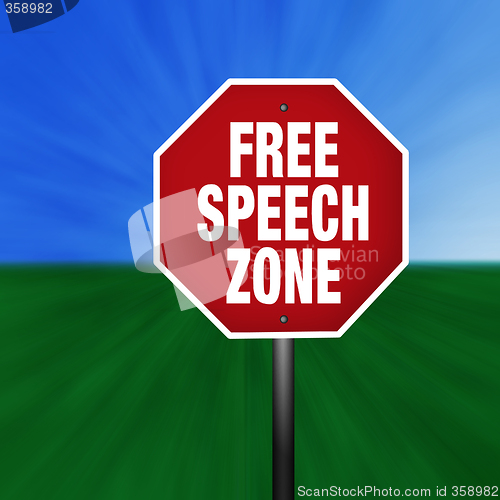 Image of "Free Speech Zone" Stop Sign